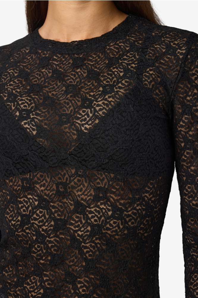 NMJUDITH L/S LACE TOP NOOS 27034819 Black